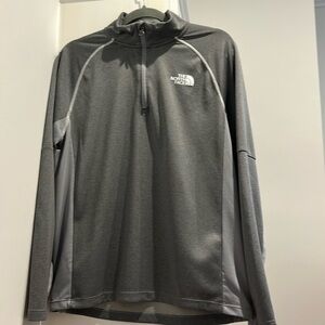 The North Face Men's Dark Gray 1/4 zip Performance Jacket-Gently worn